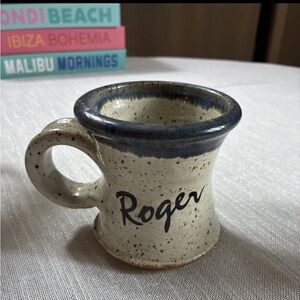 VTG 1978-81 Clay in Mind ROGER Cup Ceramic Handmade Studio Pottery Coffee Mug